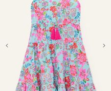 Monsoon Blue halter neck tassel dress Age 3-4 BNWT
