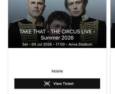 2 Seating Take That tickets