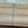 2 x cream leather sofas 3 seaters Image 2