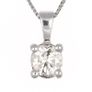 New - 18kt White Gold Natural Diamond Solitaire Necklace - Handmade in Italy Image 4