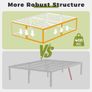 46 cm High Double Bed Frame 135x190 cm, Heavy Duty Metal 4ft6 Double Bed with Sturdy Slats Support, Large Underbed Storage, Noise Free, Easy Assembly, White Image 3