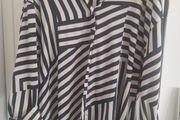 Larger ladies v neck waterfall blouse