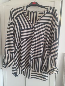 Larger ladies v neck waterfall blouse