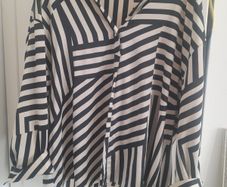 Larger ladies v neck waterfall blouse