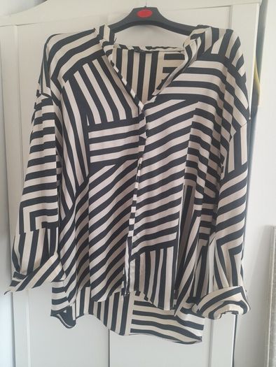 Larger ladies v neck waterfall blouse