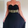 Brand new Black Formal Evening Gown with gold details, size M Image 3