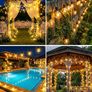 2 Pack 30M/100FT Garden Lights Mains Powered Outdoor with Remote, Each 40+2 LED Festoon String Lights Timer Dimmable, Shatterproof G40 Bulbs Waterproof Outside Lighting for Gazebo Patio Wedding Image 7