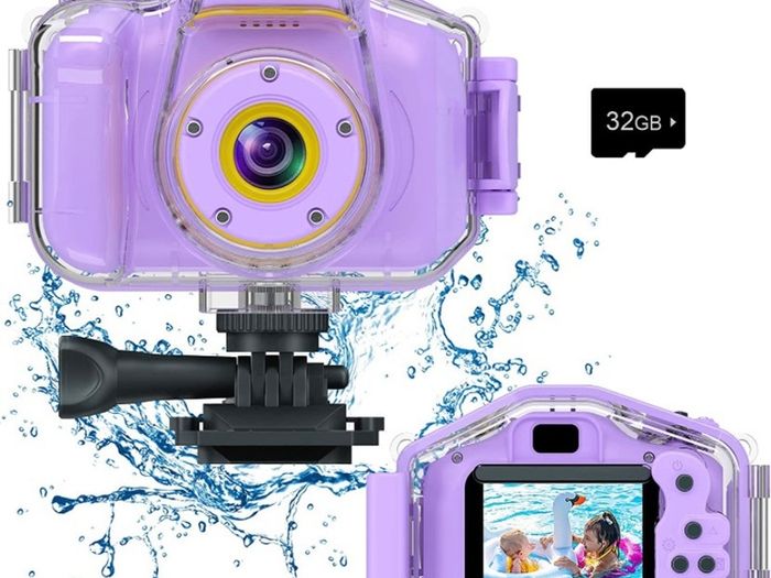 Children Kids Underwater Waterproof Digital Video Camera, Birthday for Boys Girls Age 3 4 5 6 7 8 9, Portable Toy Child Camera 2 Inch Screen with 32GB Card MULTIPLE COLOURS AVAILABLE, SEE PHOTOS (FREE POSTAGE)