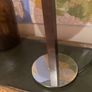 Will sell separately- Solid Dark Wood Pillar Lamp ( with chrome base ) with a lovely green floral / foliage brand new shade - And K Amsterdam Image 3