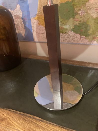 Will sell separately- Solid Dark Wood Pillar Lamp ( with chrome base ) with a lovely green floral / foliage brand new shade - And K Amsterdam