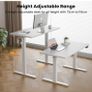 Electric Standing Desk, 100 x 60 cm, White Height Adjustable Desk, 2 Hooks, 4 Memory Heights, 72-118cm, Splice Board, Ergonomic Sit Stand Computer Desk for Home Office Image 7
