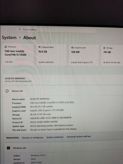 HP Pro SFF 290 G9 Desktop PC (i5 13th Gen)