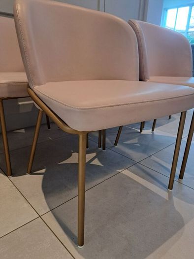 THAT'S LIVING faux leather dining chairs X 6 -- soft pink