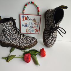 Dr Martens 1460 8 hole panther leopard leather boots UK4 EU37 US6