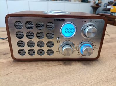 Silvercrest Retro Wooden Radio Including Alarm Clock