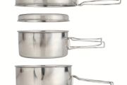 4 pieces camping cookware set. Compact and lightweight