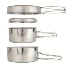 4 pieces camping cookware set. Compact and lightweight