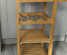 Long slim wooden trolley