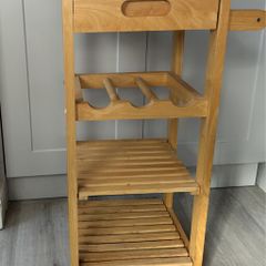 Long slim wooden trolley