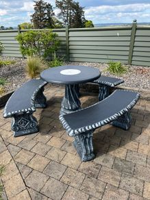 Cement table and benches