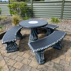 Cement table and benches