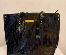 River Island Black Patent Tote Bag