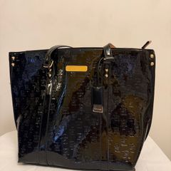 River Island Black Patent Tote Bag