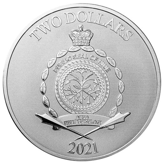 2021 1 Oz Niue Silver Star Wars Mandalorian Coin BU (In Capsule)