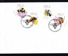 2018 Ireland plain cover with Cork Coin and stamp Exhibition show cancel tying 2018 Ireland Fauna & Flora: Native Irish Bees Commemorative Stamps