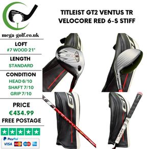 Titleist GT2 #7 Wood 21 Degree / Ventus TR Velocore Red 6-S Stiff