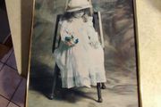 Lovely Old Print Picture Of Little Girl.