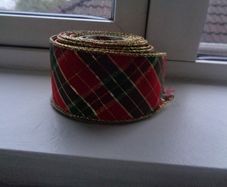 Wired Plaid Decorative Ribbon for Sale