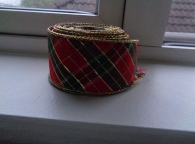 Wired Plaid Decorative Ribbon for Sale