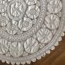 Vintage Round 60" crochet lace & crisp cotton insets tablecloth Image 3