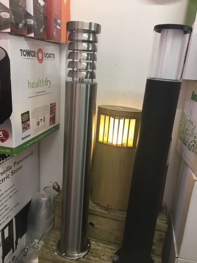 Garden Lights 80 cm High Stainless Steel Post Bollard Light