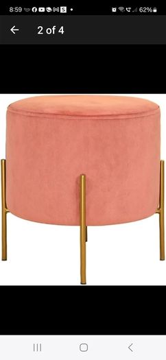 Black velvet dressing table stool