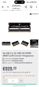 DDR5 4800 CL40 Corsair Vengeance