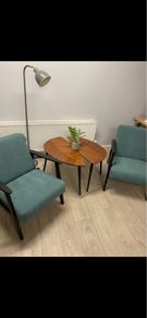 IKEA green chairs and two side tables fully made
