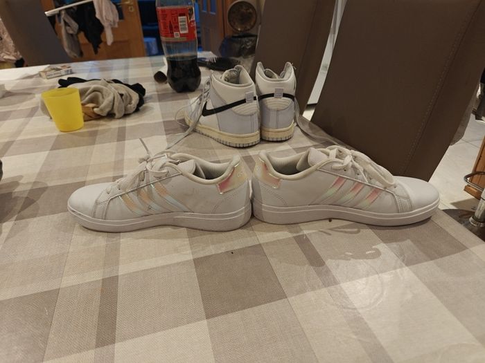 Adidas Grand Court Trainers Iridescent Stripes - UK 4 (EU 36.5)