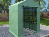 Greenhouse with Shelves Steel 143x143x195 cm