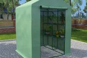 Greenhouse with Shelves Steel 143x143x195 cm