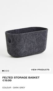 H&M Home Felted Storage Basket Dark Grey c.24.6x13.6x13cm