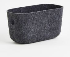 H&M Home Felted Storage Basket Dark Grey c.24.6x13.6x13cm