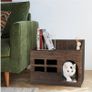 BRAND NEW Durable Wooden Cat Cave Bed Furniture Kitten Sleep Lounge House Bed with Cushion Pad Litter Box for Indoor Cats Image 6