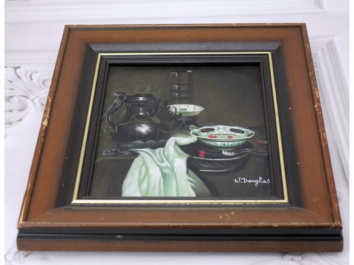 Still Life Painting Pewter Flagon with Ming Bowl after Jan Jansz Treck