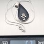 Vintage 925 Sterling Silver Black Resin Flower Necklace Image 9