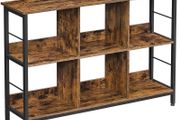 6 Tier Bookcase Open Storage Shelf Office Living Room Bedroom 120 x 33 x 80 cm