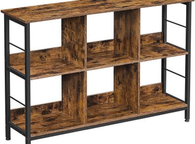 6 Tier Bookcase Open Storage Shelf Office Living Room Bedroom 120 x 33 x 80 cm