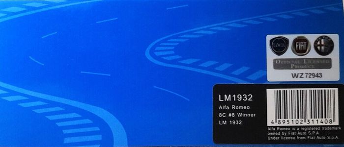 Diecast Model Le Mans Winning Alfa Romeo 8C 2300 Le Mans 1932 1st - IXO 1:43