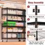 91cm x 46cm x 191cm Wire Storage Shelves with Wheels, NSF Certified 6-shelfs Heavy Duty Adjustable Kitchen Shelving Unit, Pantry Organizer Rack Rolling Metal Shelf for Garage Image 7